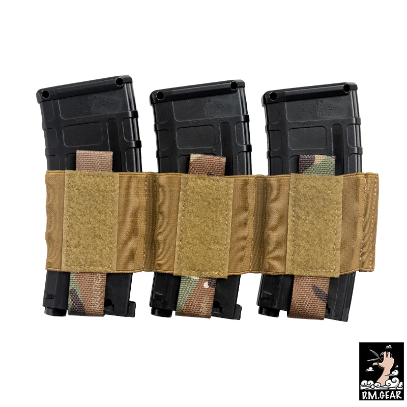 

DMgear Tactical Triple 556 Magazine Pouch Partition Compartment Mag Carrier Elastic Hook&Loop