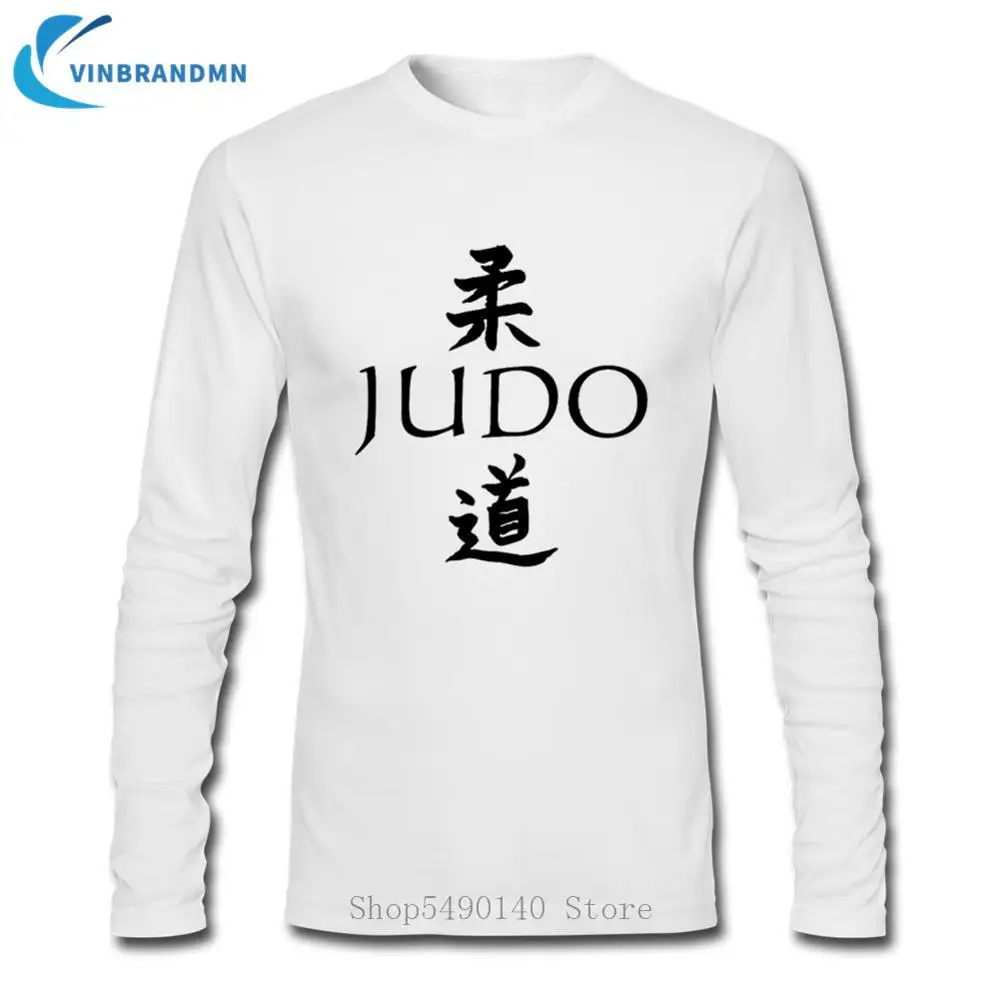 Мужские футболки с длинным рукавом Judo Way из 100% хлопка надписью Faith Power Ideal Humor |