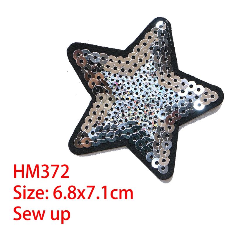 Cartoon Decorative Patch Stars Starfish sequins icon Embroidered Applique Patches For DIY Iron on Badges clothes Stickers | Дом и сад