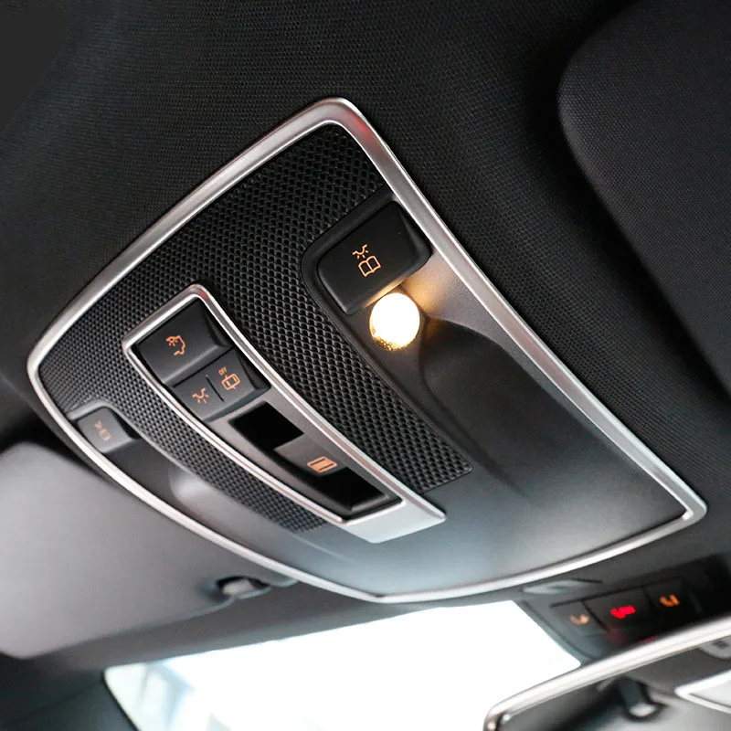 

Stainless Steel Car Roof Reading Lamp Frame Decoration Cover Trim 2Pcs For Mercedes Benz GLA X156 CLA C117 2014-2018