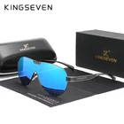 Солнцезащитные очки Мужские KINGSEVEN, черные солнцезащитные очки с поляризационными зеркальными линзами, с защитой от ультрафиолета, N7762, из нержавеющей стали