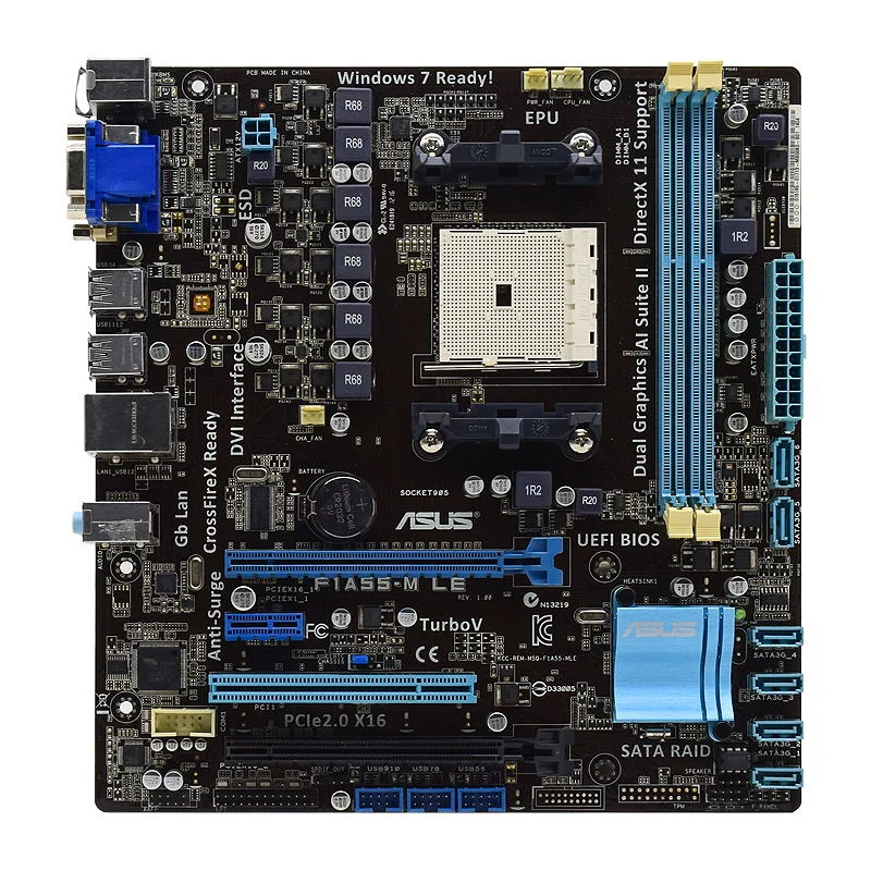 

Asus F1A55-M le soquete fm1 amd a55 placa-мама ddr3 32g amd A4-3400 3300 процессор pci-e x16 sata2 8 × usb2.0 uefi bios uatx