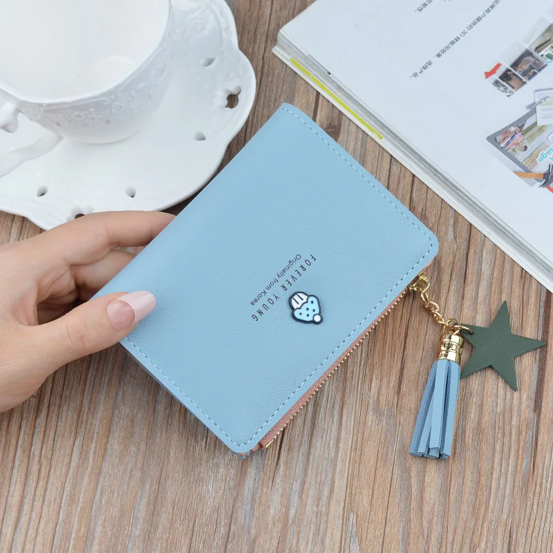 Симпатичный женский кошелек 6 цветов модный с кисточками короткий студенческий