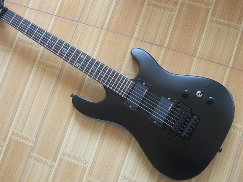 Бесплатная доставка изготовленная на заказ матовая черная электрическая гитара