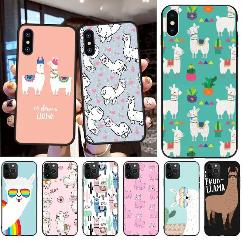 PENGHUWAN Kawaii Милая лама Альпака Мягкий Силиконовый ТПУ чехол для телефона iPhone 11 pro XS