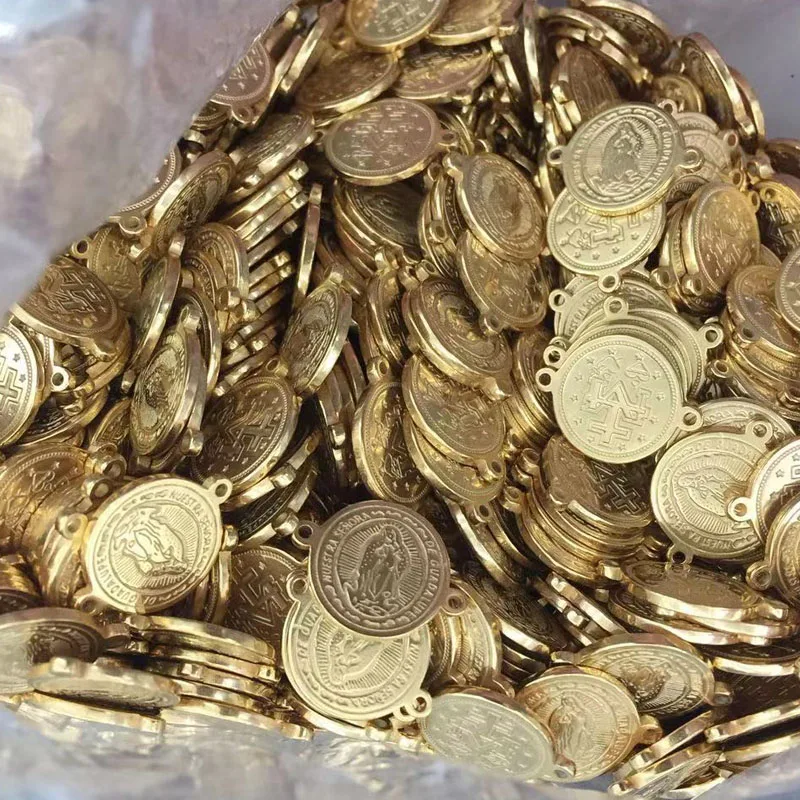 Маленькие подвески Risul из нержавеющей стали 14 мм золотистые медали круглые 2 10 шт.