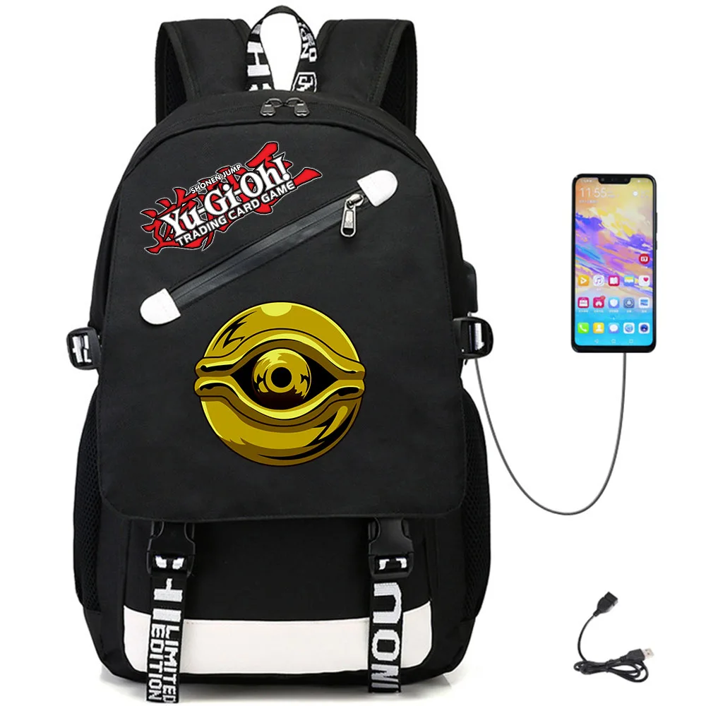 

Anime Yu-Gi-Oh! USB Oxford Teenger Backpack Casual Schoolbag Fabric Student Rucksack Packsack High Quality Laptop Bag