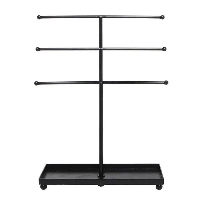 

Modern Metal 3 Tier Tabletop Bracelet & Necklace Jewelry Organizer Display Tree Rack