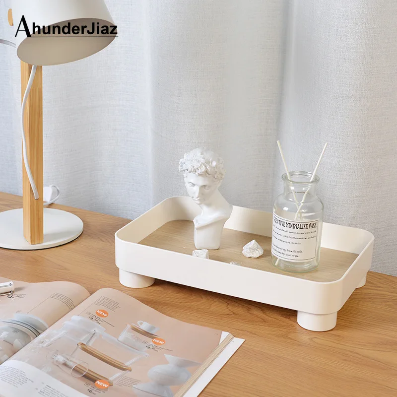 

Nordic Simple Round Rectangle Storage Tray Serving Tray Sundries Jewelry Desktop Decoration Tray Makeup Organizer Home Decor