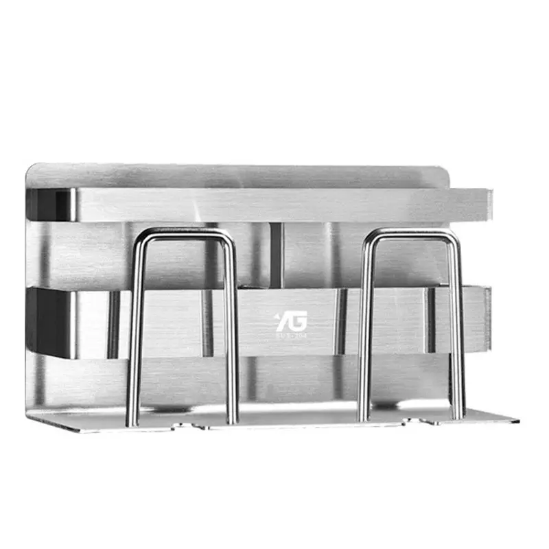 

Stainless Steel Toothbrush Holder Toothpaste Holder Stand Adhesive Bathroom Kitchen Organizer