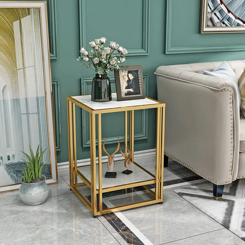 

Marble Coffee Table Nordic Luxury Side Table Balcony Small Square Coffee Table Simple Modern Creative Sofa Double Side Table
