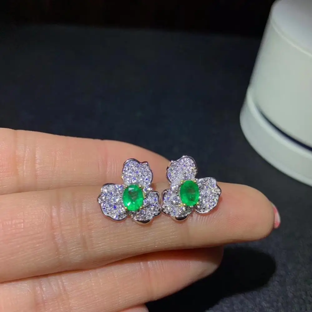 

Серьги-гвоздики из изумрудные рубиновые сапфировые серебра 925 пробы, с натуральными драгоценными камнями