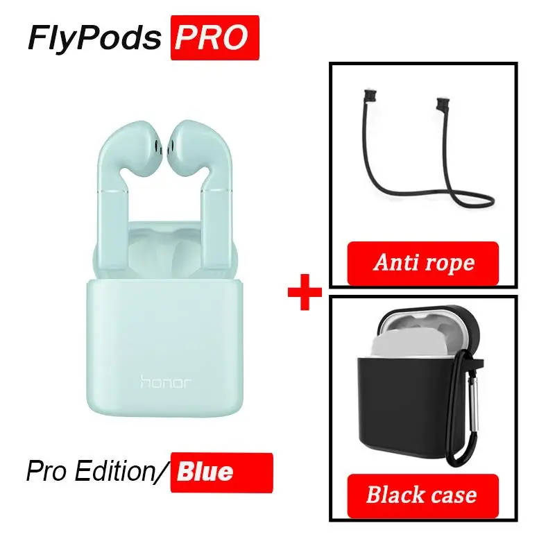 blue pro black case Honor Flypods/flypods pro Беспроводные сенсорные водонепроницаемые динамические наушники с управлением беспроводным зарядным устройством Bluetooth 5,0 - Цвет: blue pro black case