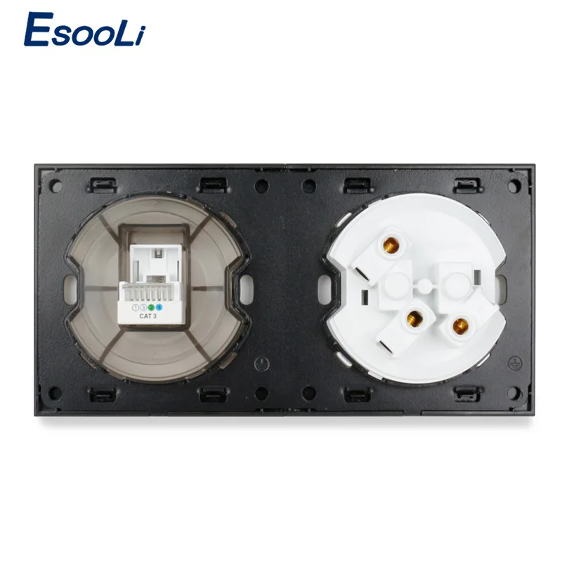 Esooli Хрустальная панель из закаленного стекла телефон телефонный разъем цвет