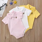 Комбинезон для новорожденных 0-12 месяцев 2020, летняя Однотонная рубашка-поло 5 цветов, одежда для малышей, комбинезон для новорожденных