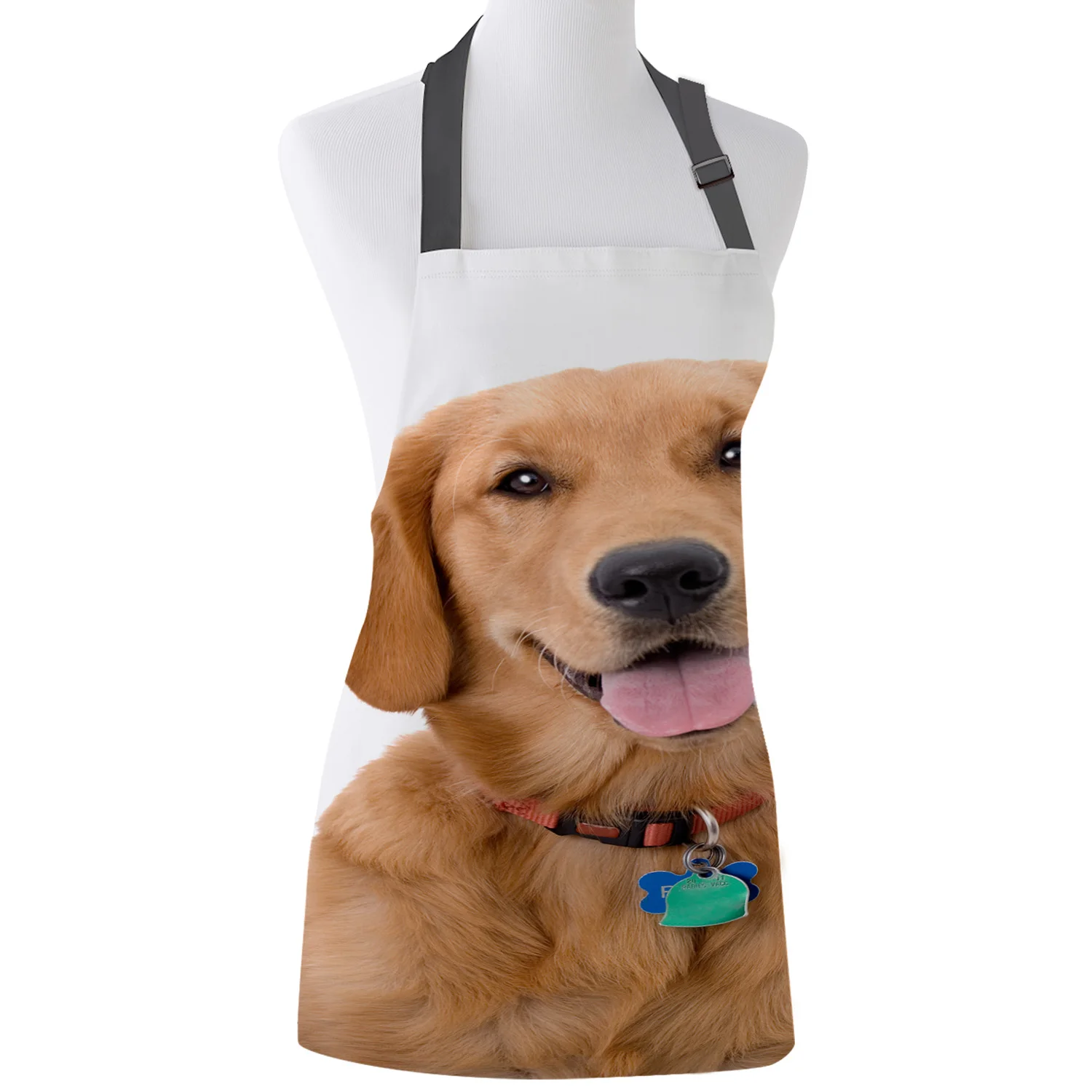 Tophome Кухонный Фартук золотой ретривер собака Регулируемая без рукавов Фартуки из