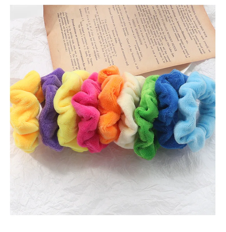 

High Quality Large Intestine Velvet Ponytail Holder Female Girl's Hair Rope Ring Coral Fleece Sweet Headdress Rubber Band
