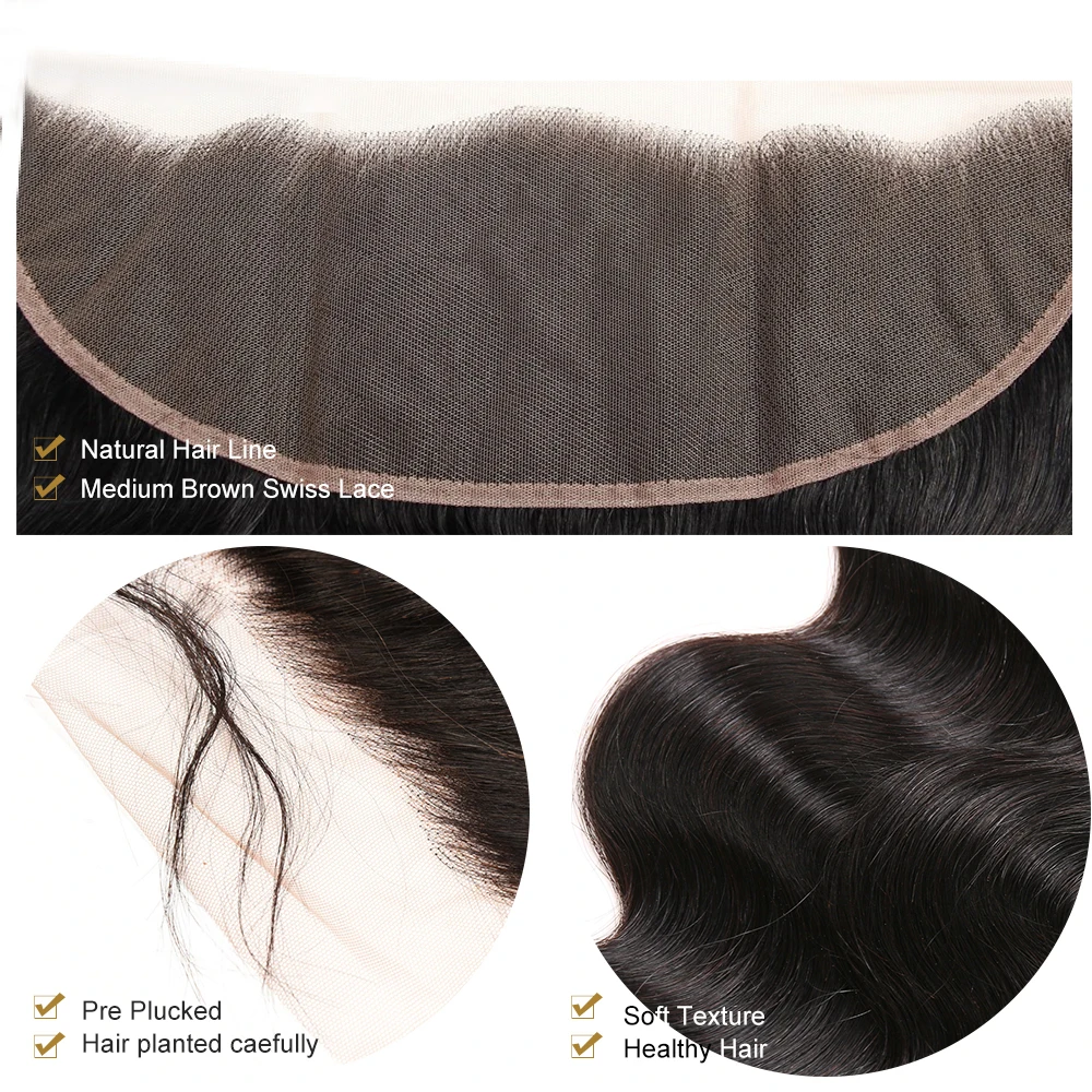 

13X4 Lace Frontal 3/4 Bundles Straight 100% Natural Human Hair 30Inch Baby Hair Handmade Virgin Hair Weave Hair Extensions