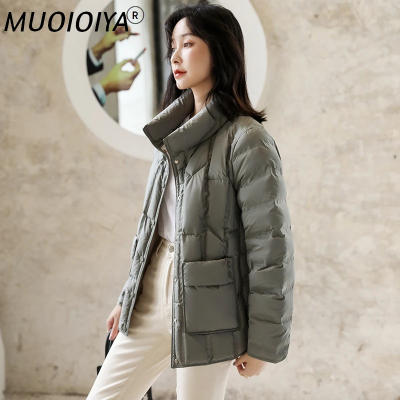 

Winter Women's Puffer Jacket Autumn White Duck Down Coat Ladies Light Short Jackets Casual Clothes Kurtki Damskie SQQ522