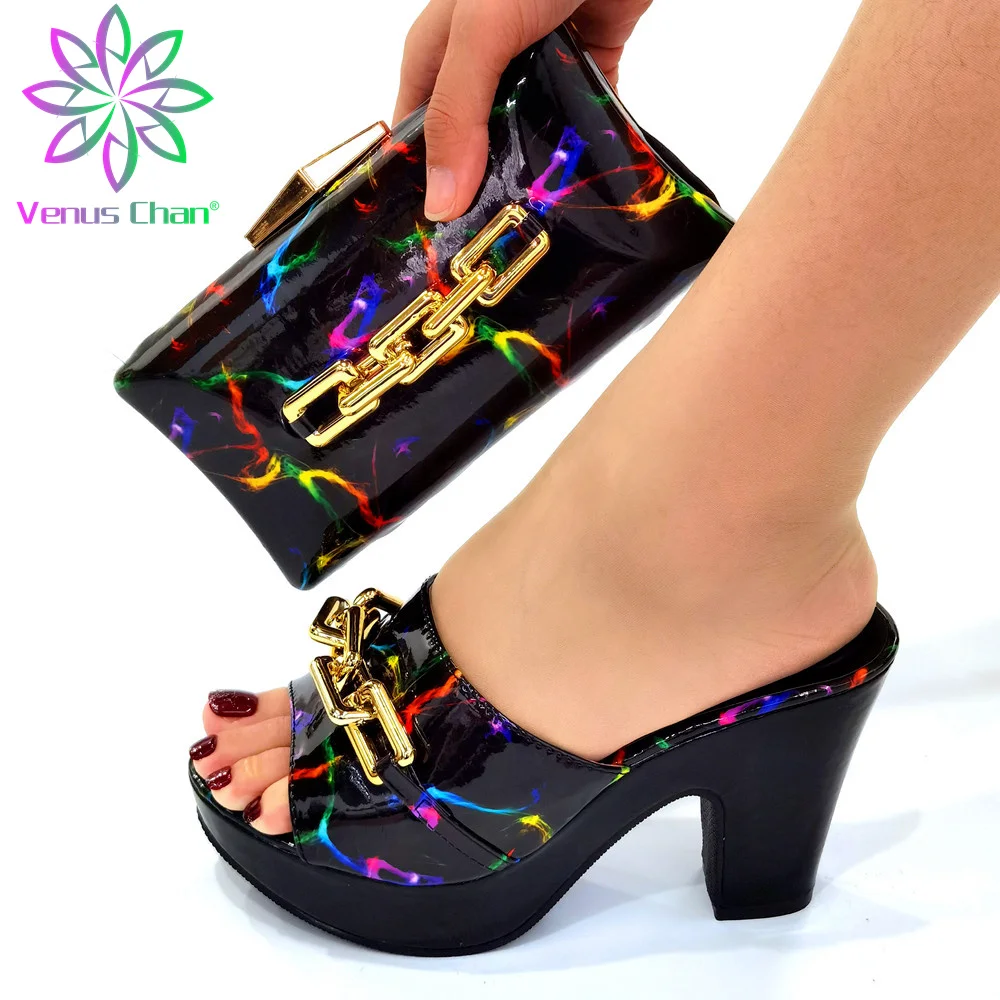 Pretty Women Shoes and Bags Autumn to Match in Black Color Comfortable Heels Autumn New Design Pumps for Wedding Party