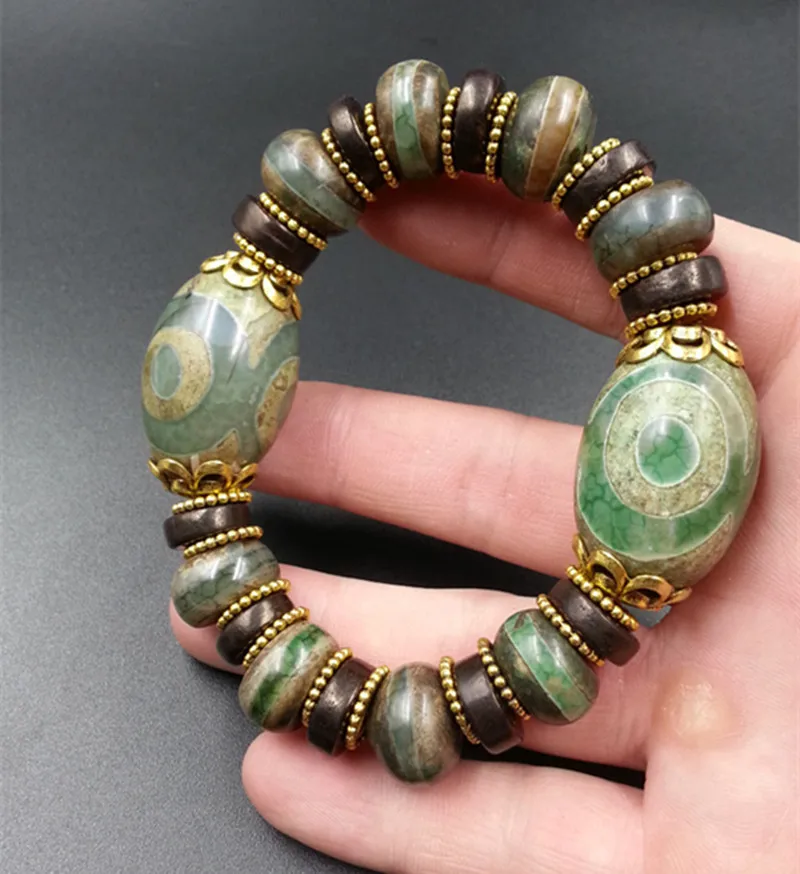 

NATURAL DRAGON AGATE CHALCEDONY BRACELET FOR MEN BRACELETS CRYSTAL BRACELET JADE BEADS BRACELET JADE TIBET DZI BRACELET