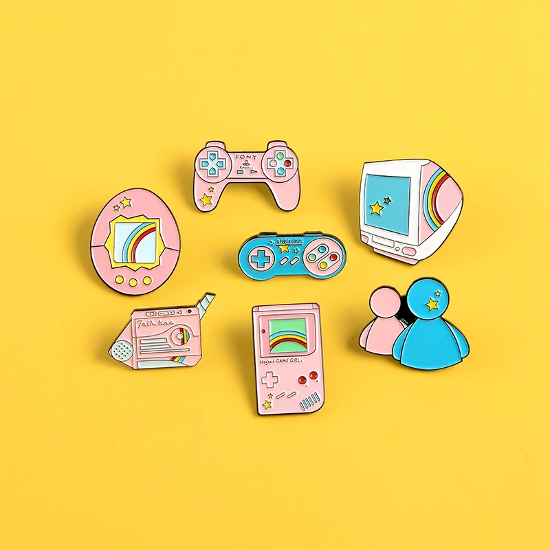 Игровое оборудование pin розовый синий мультфильм геймпад персонаж монитор