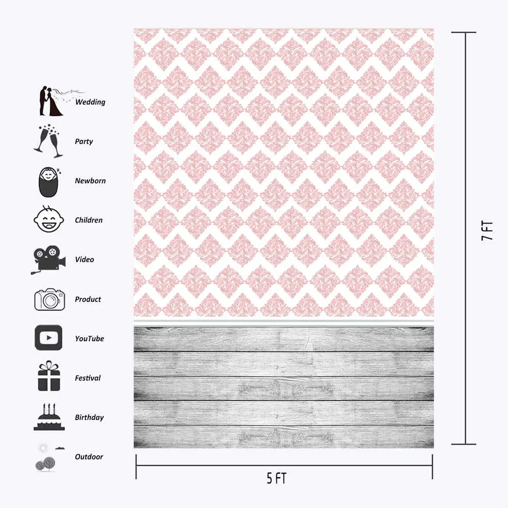 

Photography Background Pink Wall Wood Floor Child Portrait Backdrop Photophone photocall Photo Studio