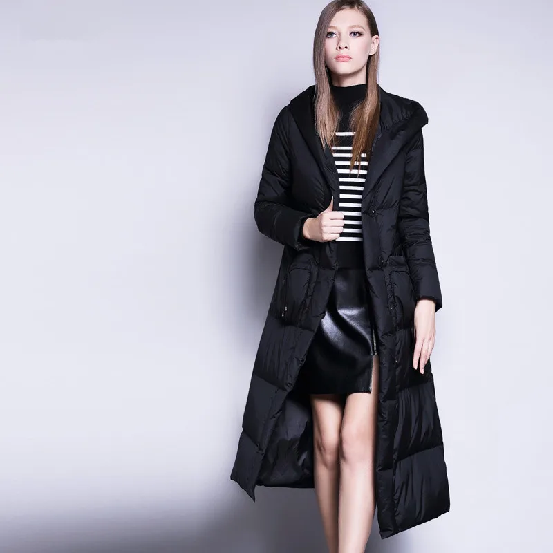 

Women Jacket Winter White Duck Down Coat Female Jackets Long Parka Ladies Outerwear Hooded manteau femme hiver WYQ921