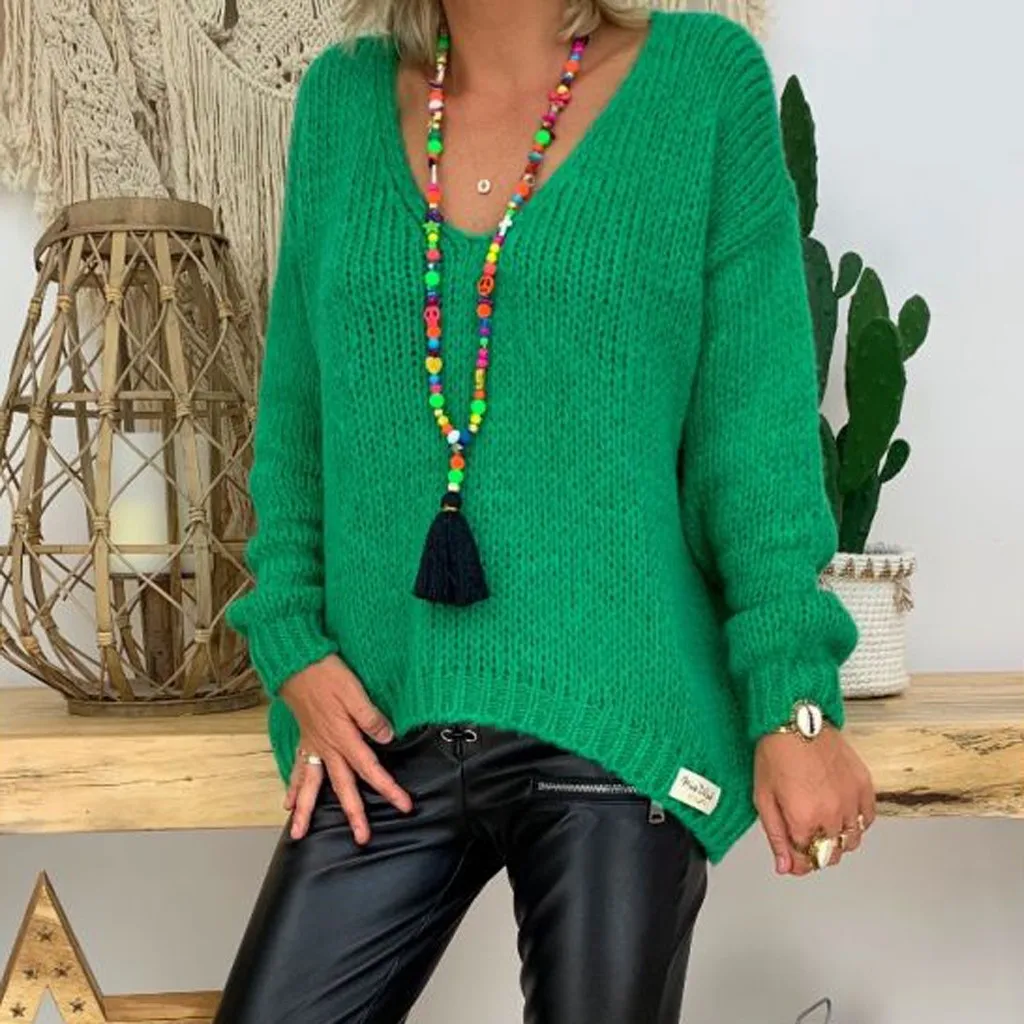 Свитер MISSOMO Женский вязаный Топ со звездным принтом свитер с V-образным вырезом и