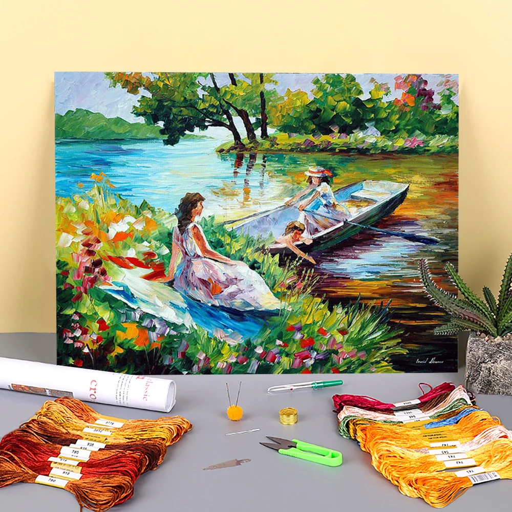 

Картина маслом Стиль Пикник печатных водорастворимый холст 11CT Набор для вышивания крестиком вышивка DMC Темы Ремесленная работа посылка