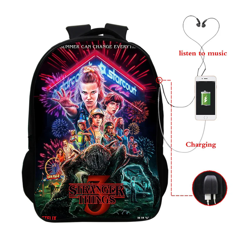 Новинка Usb Mochila рюкзак для странных вещей Sac A Dos школьные сумки девочек подростков