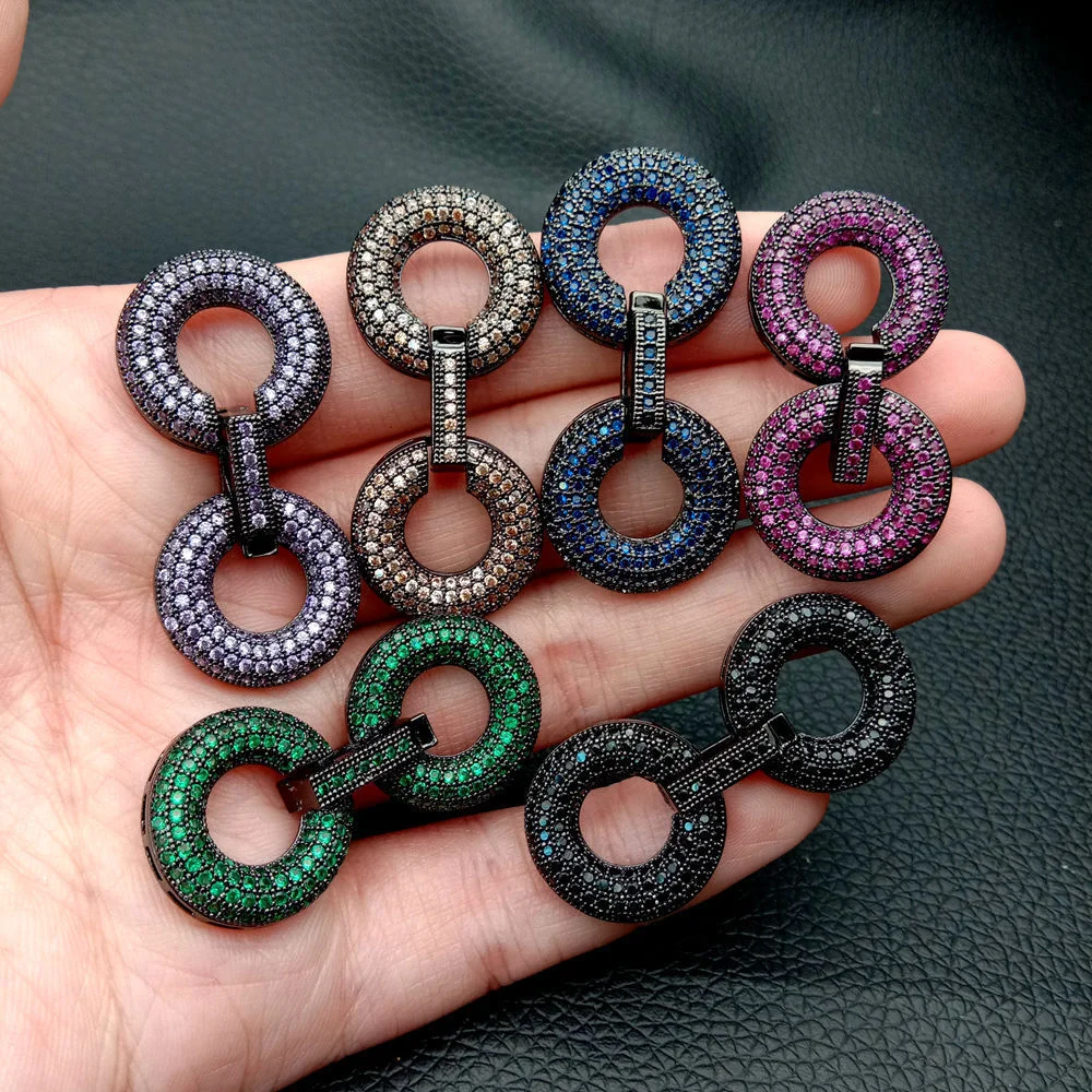 Кубический циркон микро проложить 8 Форма застежка 18x40 мм позолоченный|Ювелирная