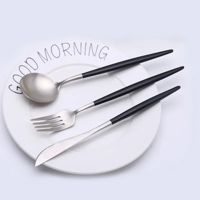 Набор посуды из нержавеющей стали Серебряная вилка европейский стиль столовые