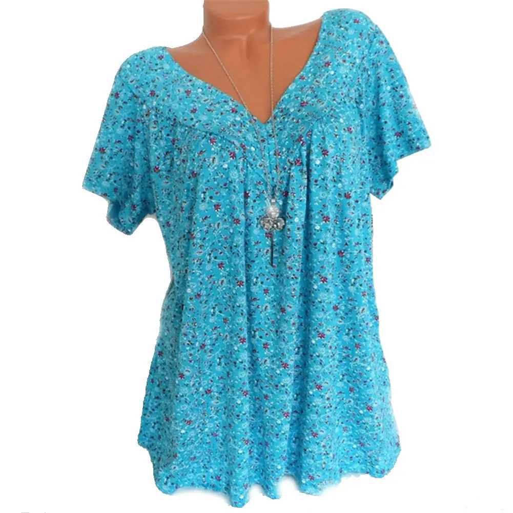 Женская футболка с коротким рукавом и V-образным вырезом | одежда