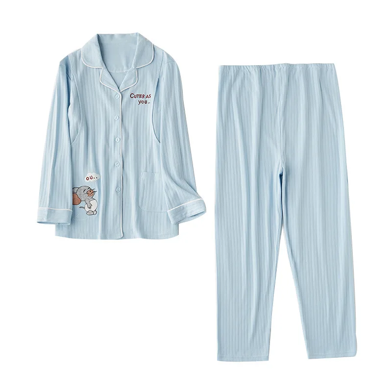 

Baby pregnant women's clothes in the Year of the Mouse Cotton Moon Clothes Big belly cardigan Long sleeve trousers set
