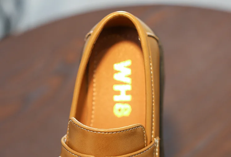 

2021 Kids Shoes For Boys Girls Pu Leather Soft Fashion British Style Children Loafers Thick Bottom Flats Leather Shoes