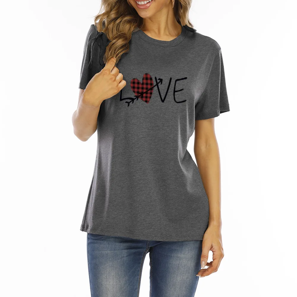 

Leopard Letter Love 3D Print Women T-shirt Summer Casual V Neck Short Sleeve Tees Fashion Street Plus Size Ladies Tshirt S-2XL