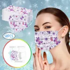 Маски одноразовые трехслойные Нетканые с принтом бабочек, 50 шт.