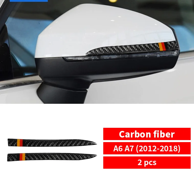 

Car Interior Decoration Carbon Fiber Rearview Mirror Anti-rub Strips Trim Stickers Car styling For Audi A6 A7 S6 S7 Accessories