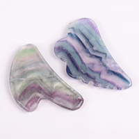 mix color fluorite gua sha tool natural stone health care green neck spa acupuncture scraping crystal massager head face massage