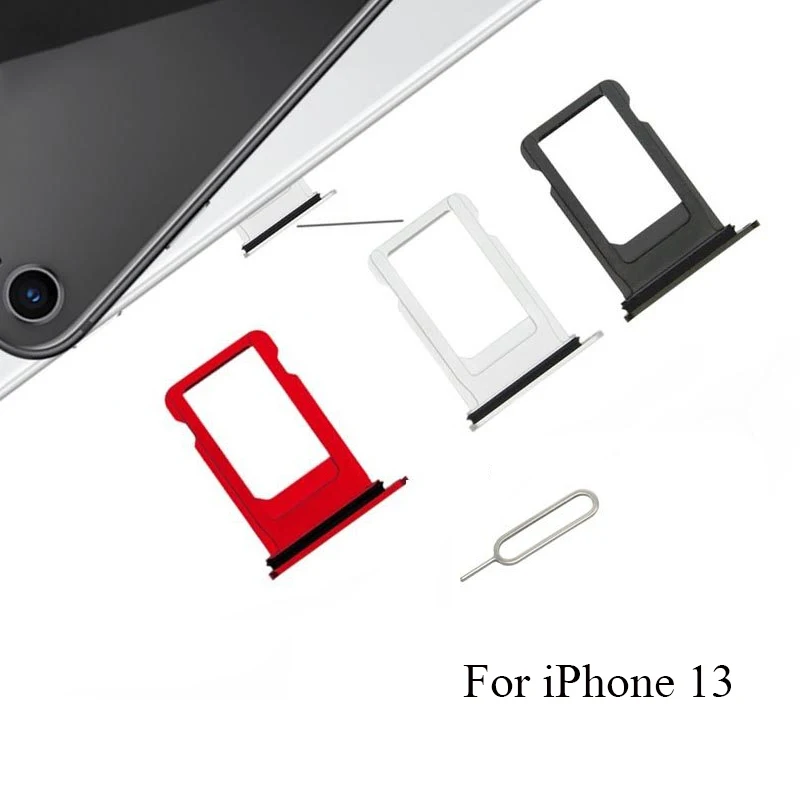 

Single SIM Card Holder For Apple iPhone 13 iPhone13 Simcard Slot Metal Sim Card Tray Simcard adapter With Open Eject Pin Key