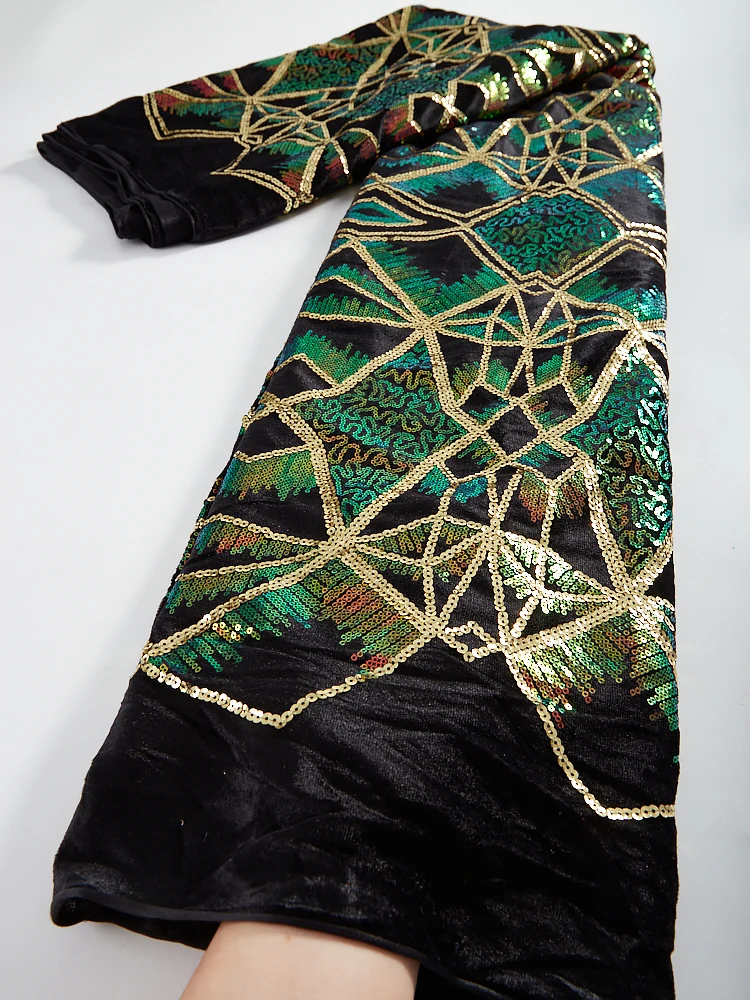 

Африканская кружевная ткань, роскошное женское бархатное кружево с блестками и вышивкой, ткань Дубай, 2,5 ярдов, TY057