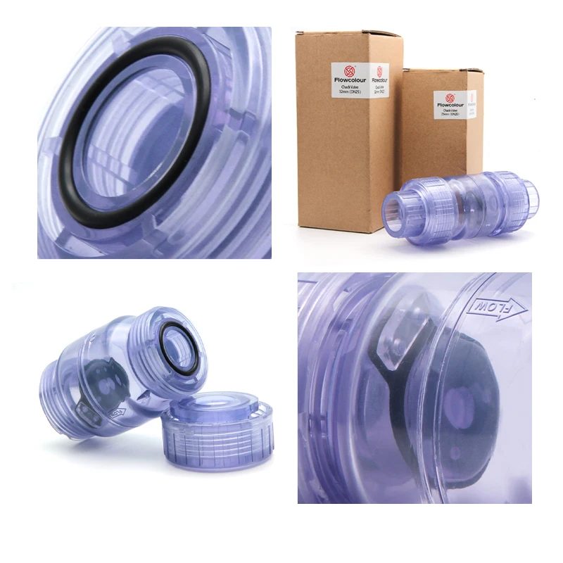 V&aacute;lvula de retenci&oacute;n transparente, conector de agua para jard&iacute;n, irrigaci&oacute;n, acuario, PVC, unidireccional, sin retorno, 25mm, 32mm-5