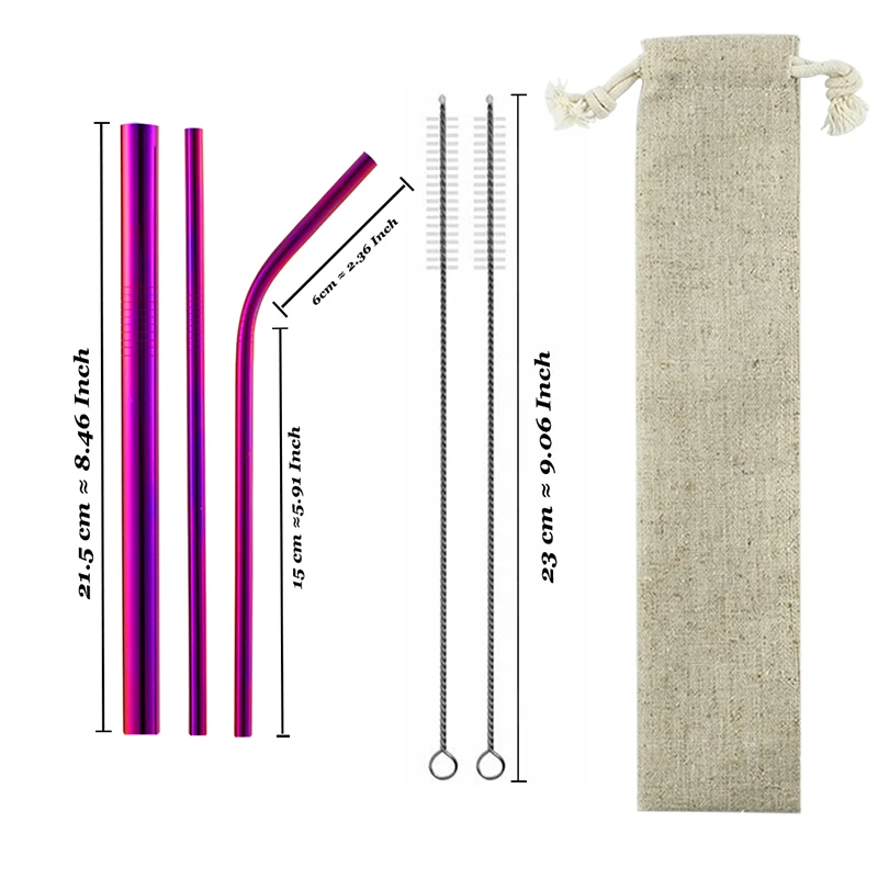 6 шт. многоразовые соломинки для напитков из нержавеющей стали 304|Соломинки питья|