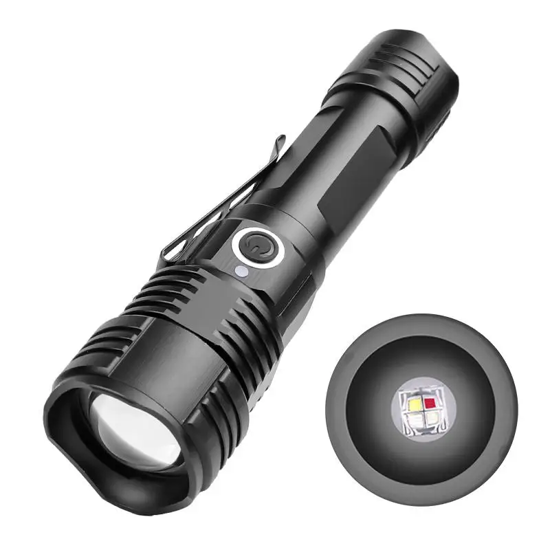 

4 in 1 LED Flashlight Multifunctional Torch Red Green Purple White Light for Outdoor Fishing Lamp