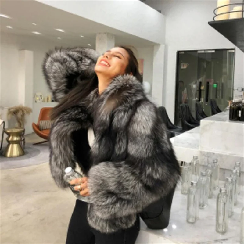 Women's fur coat short clothes fashion imitation fox fur jackets ladies  whole fur autumn winter new casual пальто женское зима