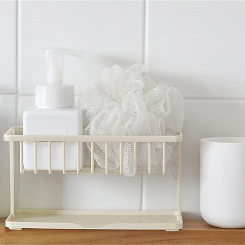 

Double Layer Drain Rack For Kitchen Sink Household Wash Dishes Sponge Storage Rack Portable Drain rack multi color