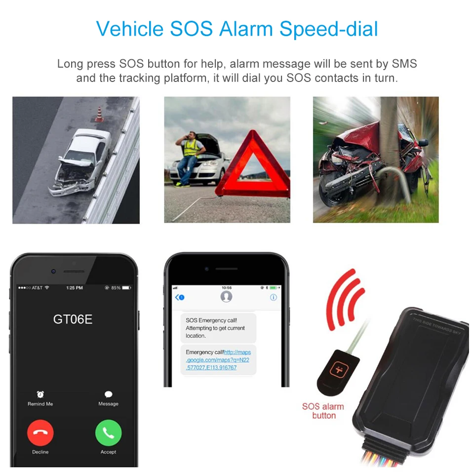 JIMI – 3G GT06E, Moniteur de Suivi GPS avec Capteur de Porte, pour la Gestion de Flotte, Taxis, Camions, avec Moniteur Vocal, et Application PC d'Alerte de Comportement du Chauffeur