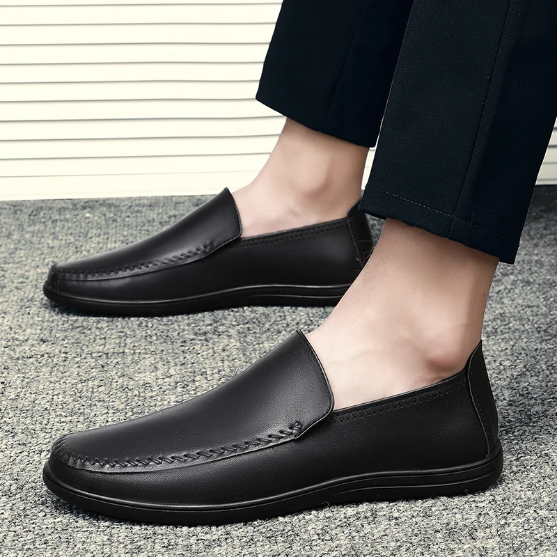 

Brand Men genuine Leather Casual Shoes outdoor Soft Loafers Men Moccasins Shoes Slip-on flats Men Lightweight Driving Shoes