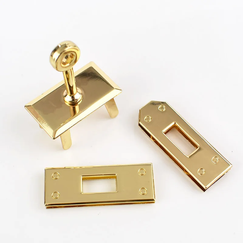 Lightgold 1/2 комплекта металлический замок для сумки пряжки Комбинации пружинная защелка DIY Чемодан Сумки из натуральной кожи кошелек кожаный Craft аппаратные средства аксессуар BD453 - Цвет: Lightgold